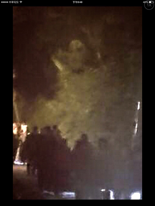 昨夜聖山出景非凡造 佛光滿滿星斗拱映照 要非佛子知恩相徒報 那得尊者示顏迴相了