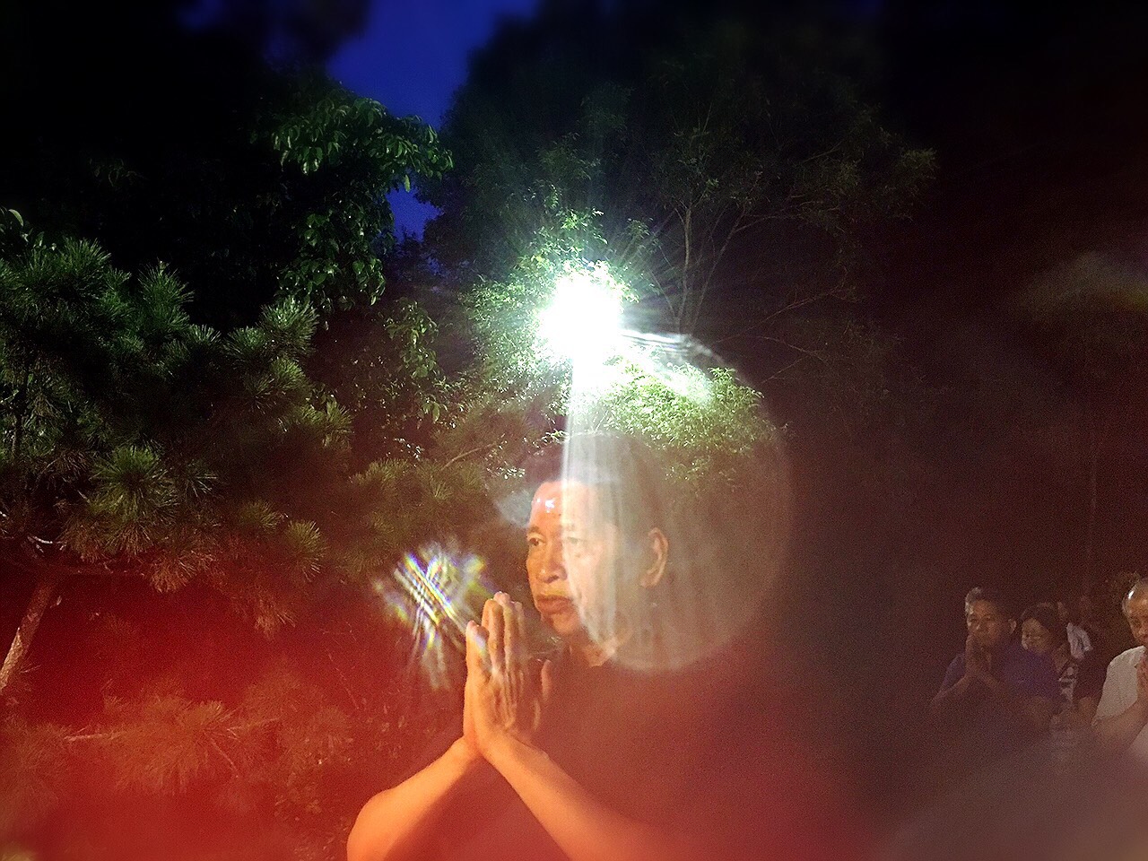 彌勒寶藍蓮花現前映合於(口燦蓮花),讚誦佛音聲紋成球。